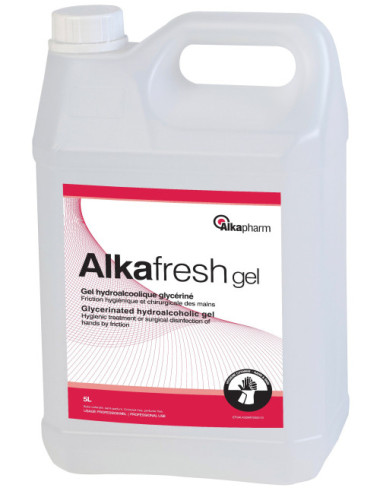 Alkafresh - Gel hydroalcoolique doux - Bidon de 5L - Alkapharm