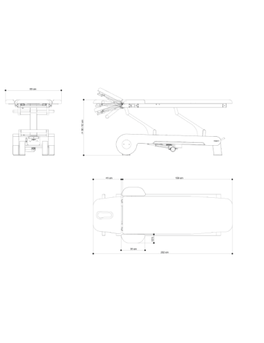 Table ostéo électrique 2 plans têtière pro/déclive avec accoudoirs latéraux - Naggura