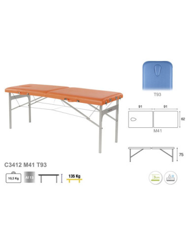 Table pliante à hauteur fixe aluminium - C3412 - Ecopostural