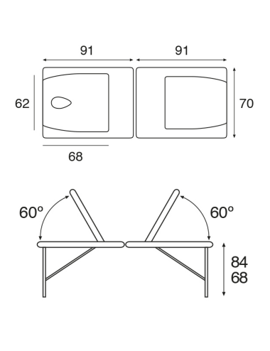 Table pliante réglable dossier et plateau jambier proclive - C3413 - Ecopostural